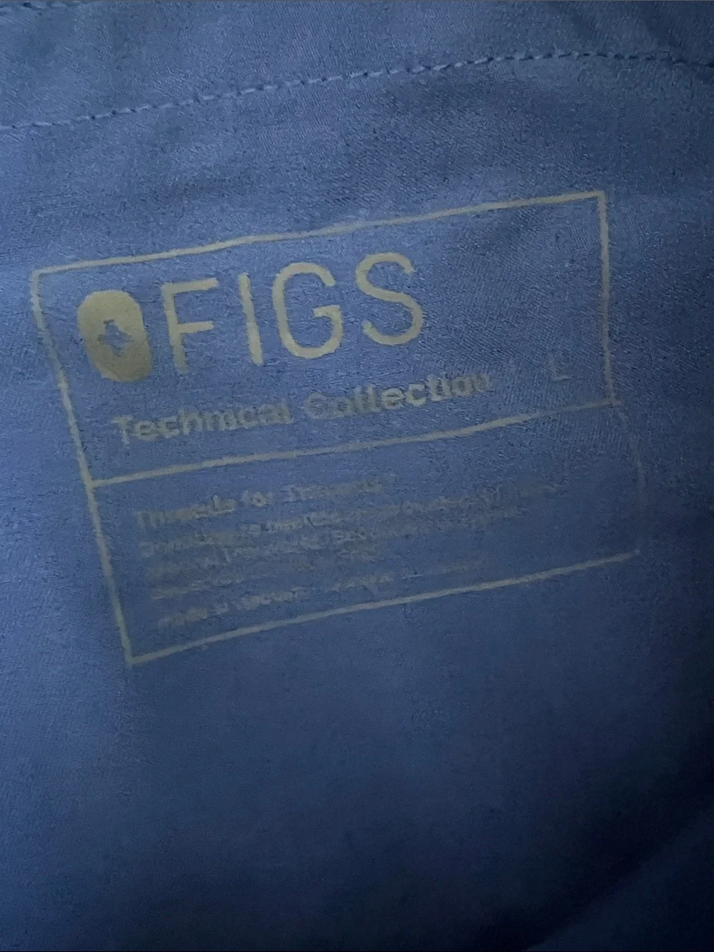 EUC FIGS Axim Cargo Scrub Pants Drawcord Waist Blue PO#1660 Size L